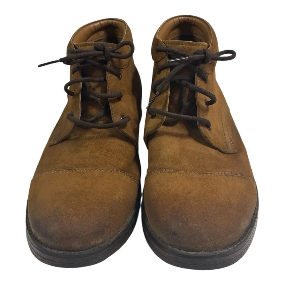 Clarks Men’s Brown Suede Cap Toe Chukka Ankle Boots Lace Up Size 12 M Casual
